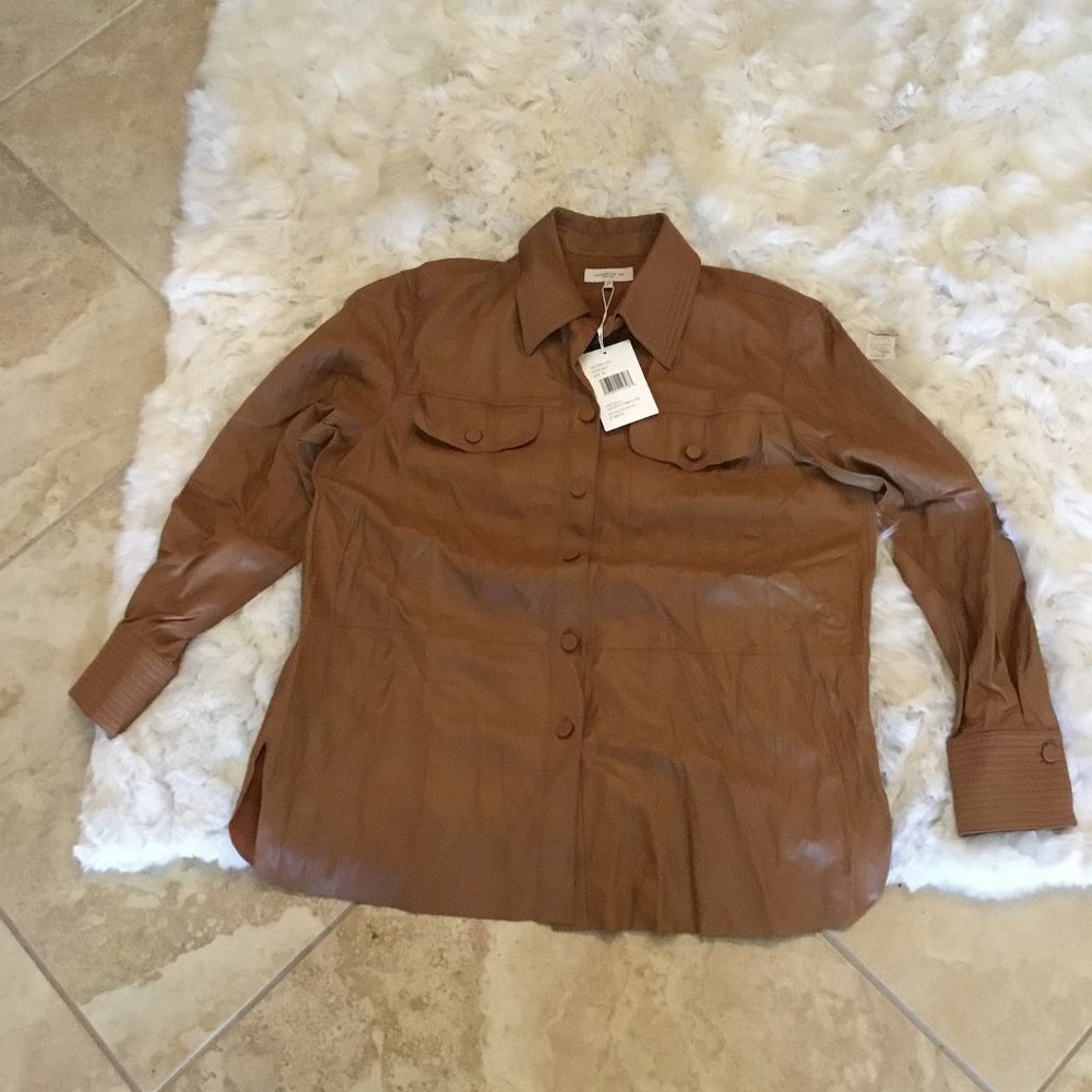 Lafayette 148 New York leather top size M brand new oversized $1498.00 - Picture 1 of 3